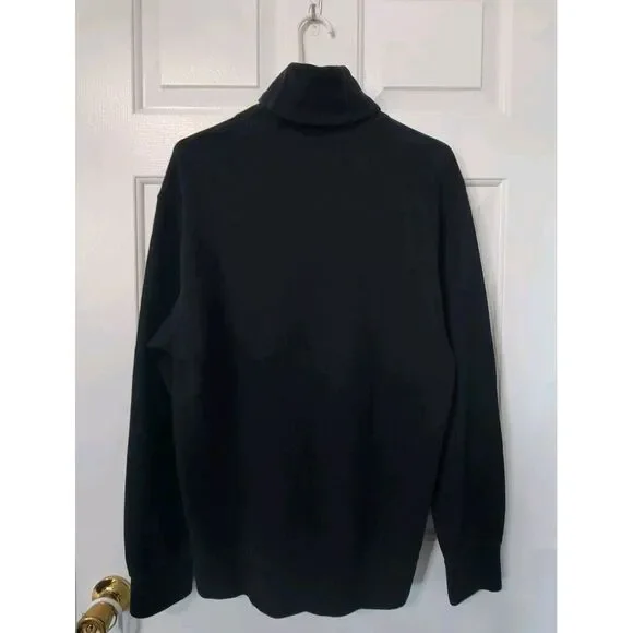 Polo Ralph Lauren Cowl Neck Sweater‎ Men's Size Large Black Vintage Shawl Collar